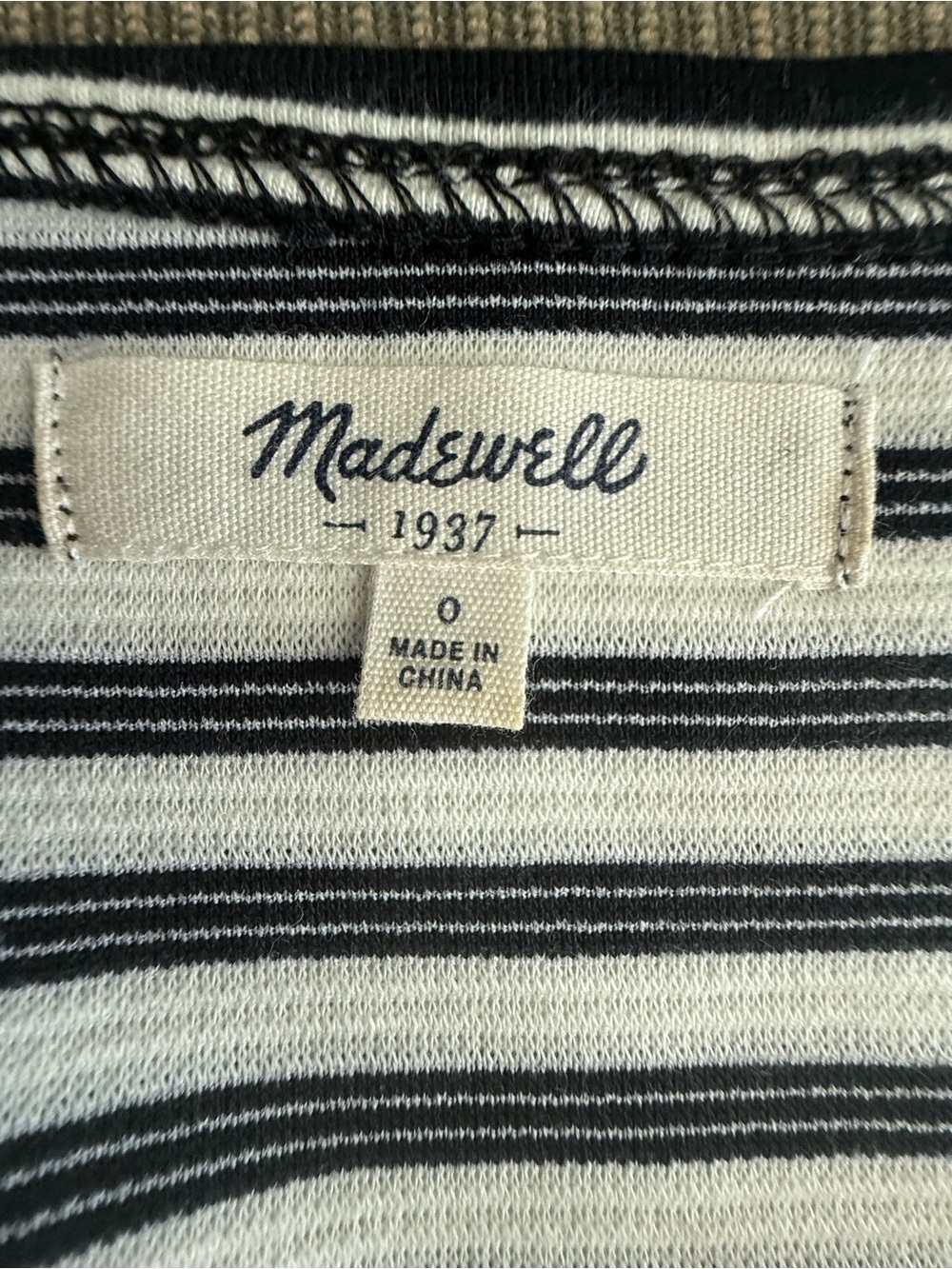 Madewell Womens Black & White Striped Fit & Flare Dress Short Sleeve Scoop Neck - Picture 3 of 8